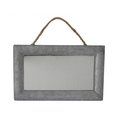 H2H Rattan Rectangular Mirror with Galvanized Metal Frame and Hanging Rope - Silver H22546634